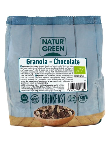 Naturgreen Granola Chocolate Sin Gluten Bio 350G