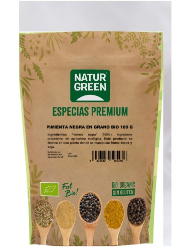 Naturgreen Pimienta Negra Grano Sin Gluten Bio 100G